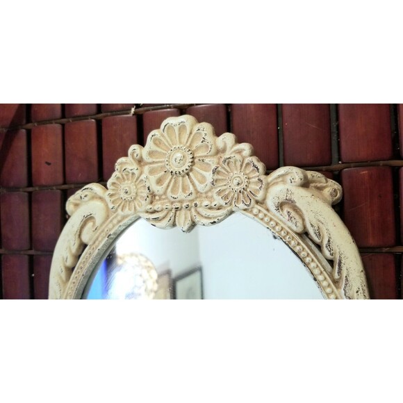 Vintage Boudoir Mirrored Vanity Tray Mirror Victorian Art Nouveau Cast Iron - Picture 3 of 4